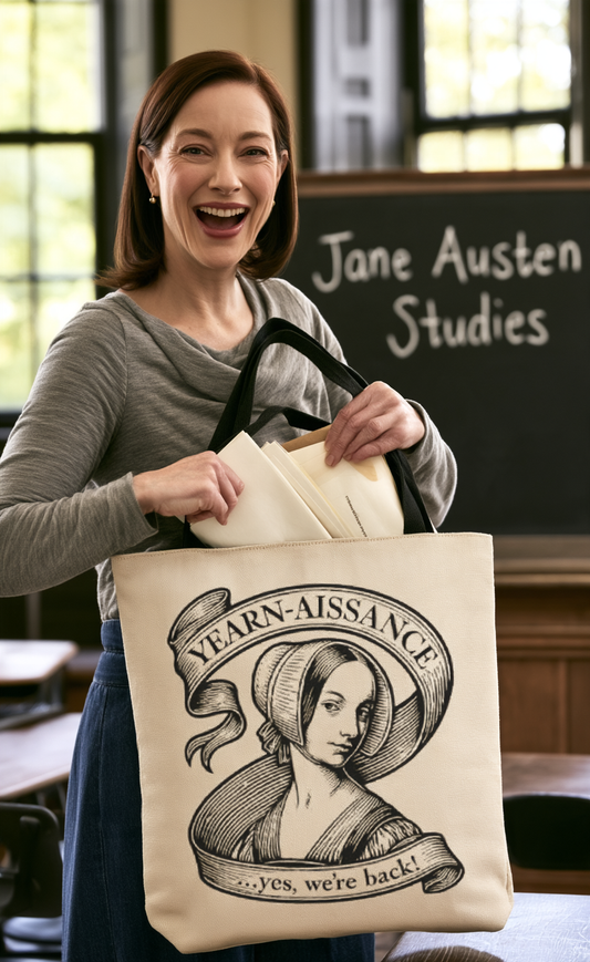 All Things Jane Austen-Woven Tote Bag — Museum-Style Art Tote